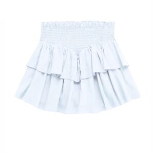 KatieJ Brooke White smocked waist mini skirt XS